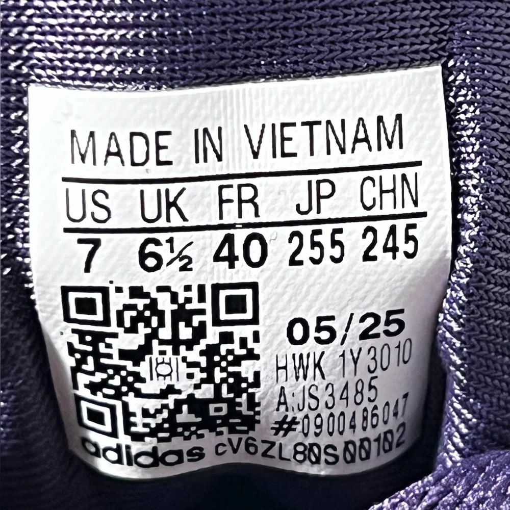 Adidas VL Court 3.0 low top sneakers shoes lace up purple youth size‎ 7 #JS3485